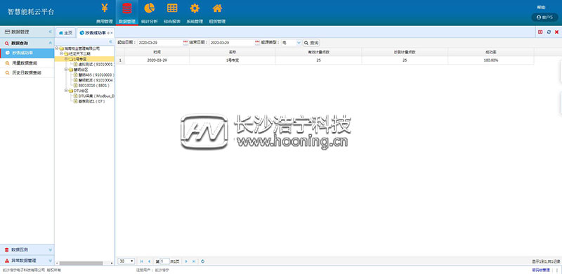 浩寧遠(yuǎn)程預(yù)付費抄表系統(tǒng)后臺展示：數(shù)據(jù)管理篇